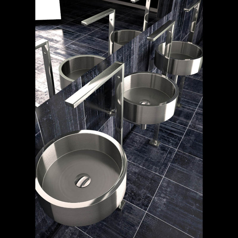Zero 14.37'' L Bathroom Sink, Inox Polish