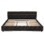 Lit très grand avec tissu chenille et rangement pratique - Structure rembourrée gris foncé-2030842655