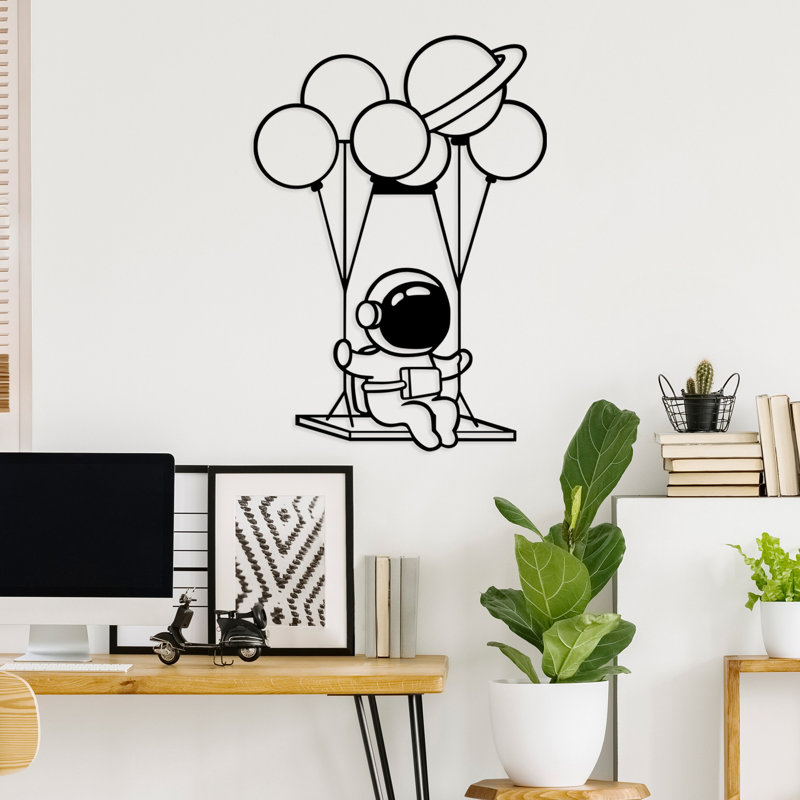 Stylish Decorative Metal Wall Accessory, Black, 17.3 x 27.6 inches | 100% Metal Construction, Thickness: 0.06 inches | Lightweight (1.4 lbs), Easy to Hang | Perfect for Modern Home Décor & Office Spaces