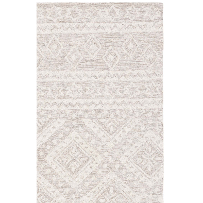 Vedika Hand Tufted Wool And Cotton With Latex Geometric Rug, Runner 2'3" x 8'