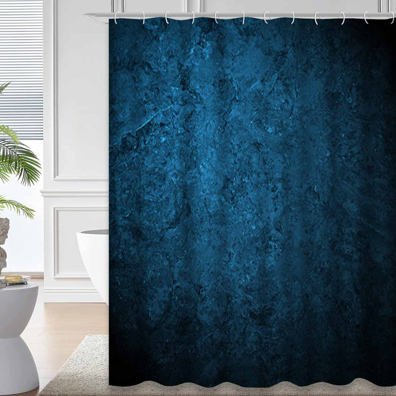 Rideau de douche bleu marine en acier avec 12 crochets, L 72 po x l 72 po