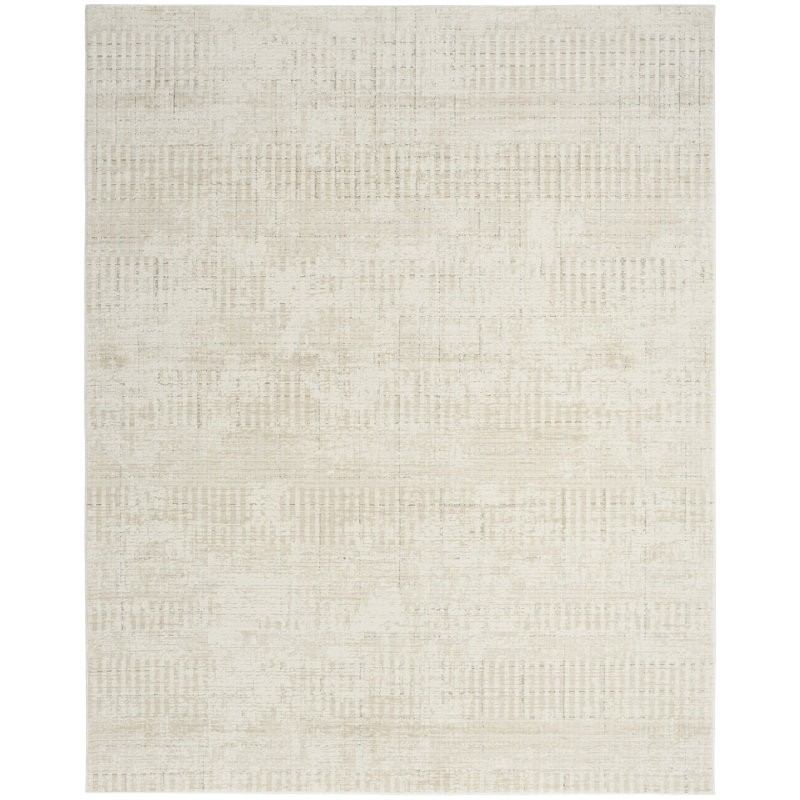 DKNY Grand Street Ivory Beige Modern Indoor Rug, Rectangle 7'10" x 9'10"