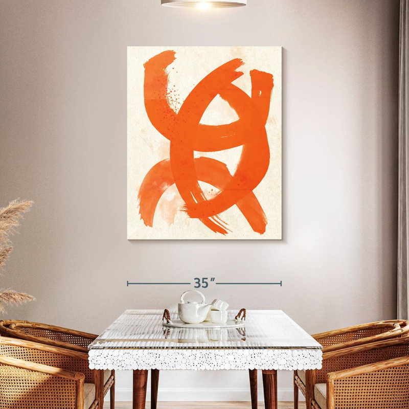 Burnt Orange Abstract - Wrapped Canvas Print, 45" H x 36" W x 1.25" D