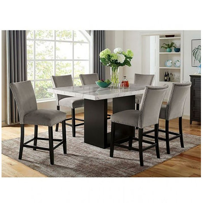 Jefrin 6 - Person Trestle Base Dining Set