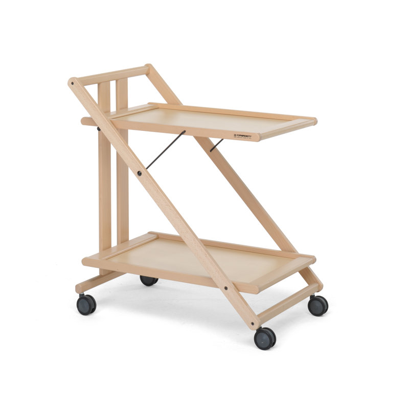 Solid Wood Bar Cart, Beige