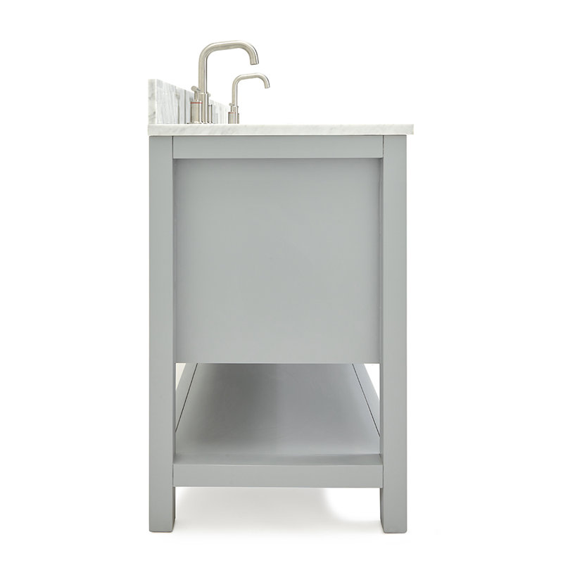 Bayhill 73'' W Double Vanity, Oval, Gray, 61"