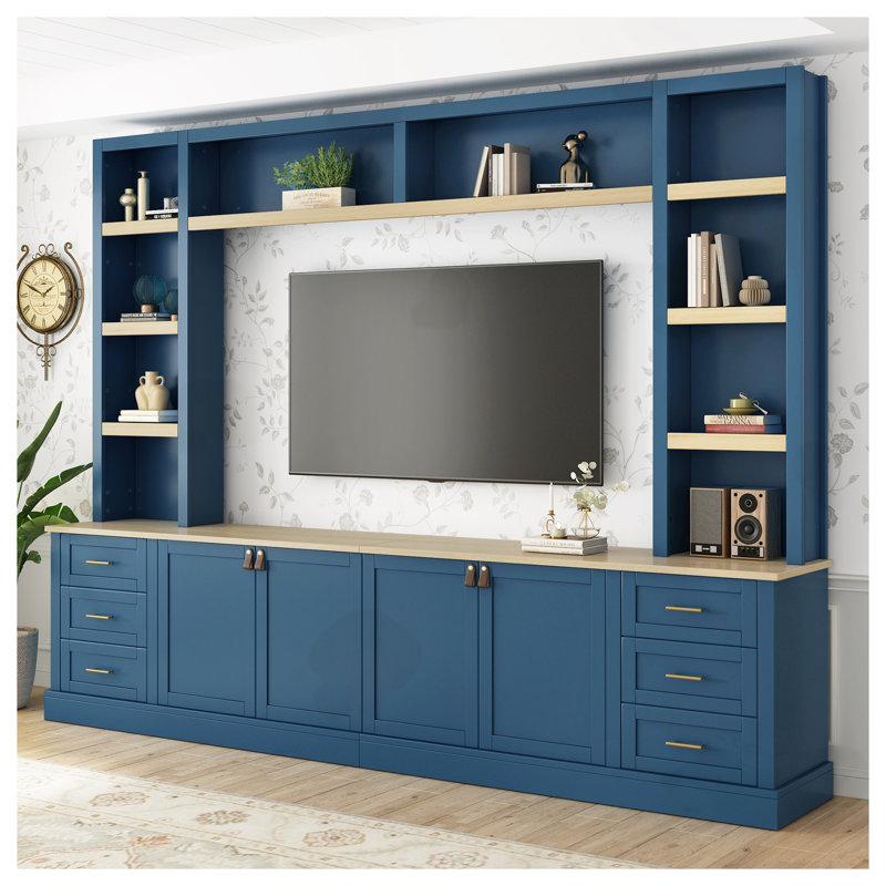 Meuble audio-vidéo 4 pièces pour téléviseur de 75 po ou moins, Marine