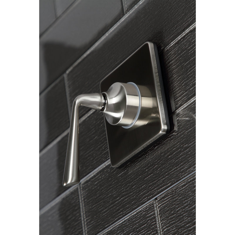 Kingston Brass Single-Handle Wall Mount Three-Way Diverter Valve with Trim Kit, Brushed Nickel