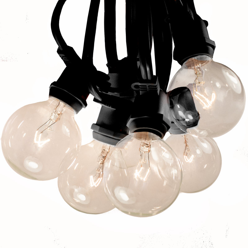 Guirlande de 25 lumières sphériques d'extérieur 25 pi, Noir