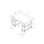 Bureau d'ordinateur industriel 48 "avec tablettes ouvertes, pieds de chevalet en métal blanc et bureau rectangulaire-130670974