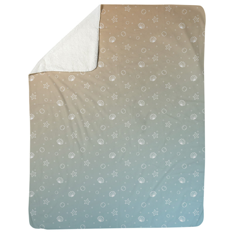 Couverture Katelyn Elizabeth Seashell, l 52,5 po x L 62,5 po, Jaune / Bleu