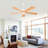 Hot Sales 52 Inch Modern Ceiling Fan With 3 Color Dimmable 5 Solide Wood Blades Remote Control Reversible DC Motor With Led Light-2133425009-2133425010