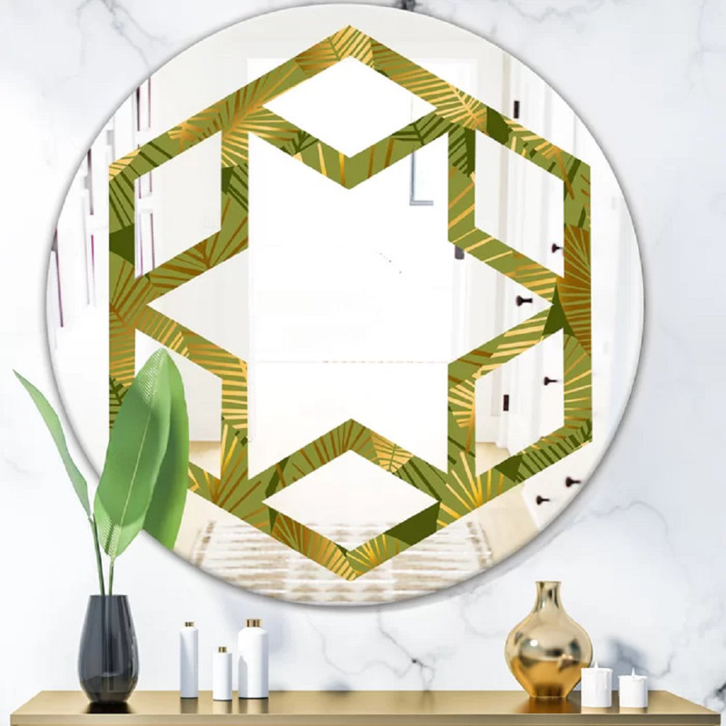 Miroir mural Hexagon Star Leaves I Eclectic, H 31,5 po x l po