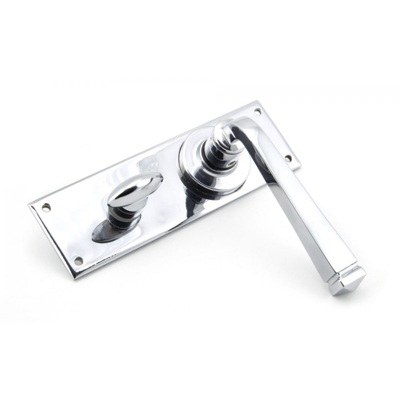 Avon Bathroom Door Handle Kit, Polished Chrome