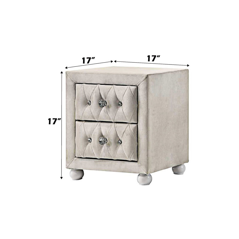 Table de chevet avec tiroir, Beige