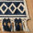 Cunningham Hand Tufted Jute/Cotton Geometric Rug in Blue/Beige-2006002026