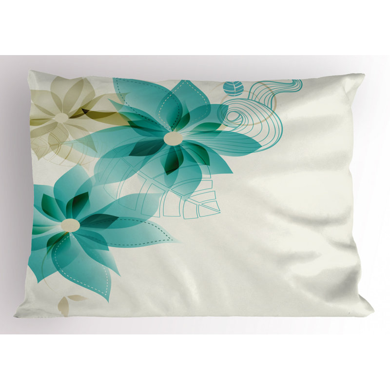 Tea Polyester Floral Sham Set, Twin