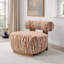 Chaise d'appoint 1pc avec bandes zébrées et tissu rembourré en mousse à haute densité de dossier cylindrique à finition orange rustique-171673700