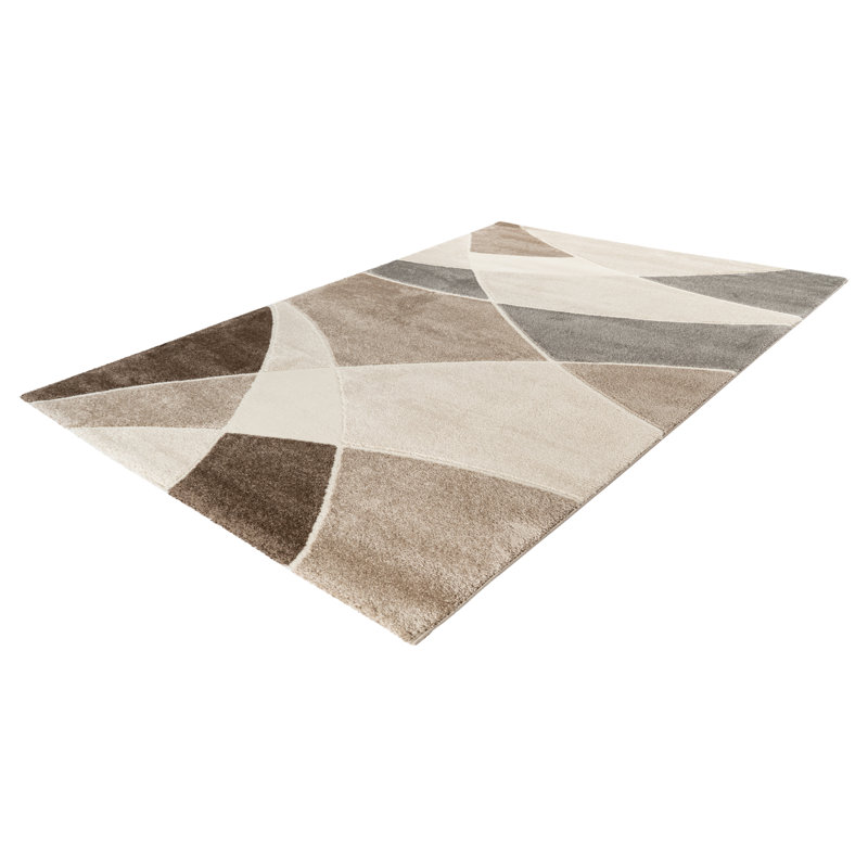 Frisco Geometric Area Rug, Rectangular 80 x 150cm, Taupe