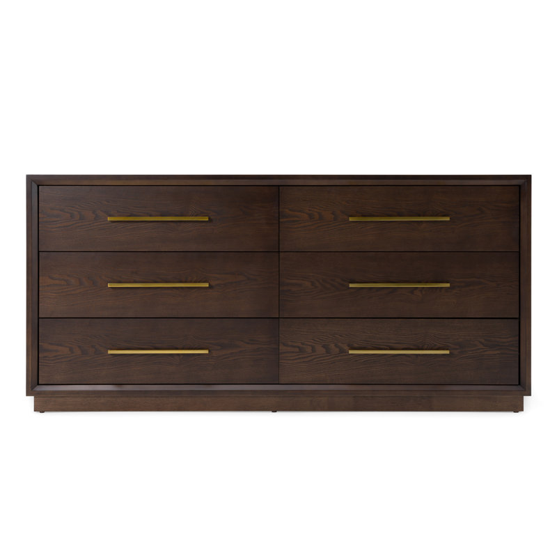 Langley 6 Drawer 67.99" W Dresser, Cherry
