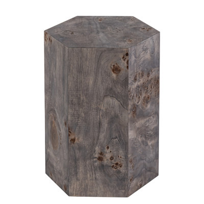 Hexagon Burlwood Side Table