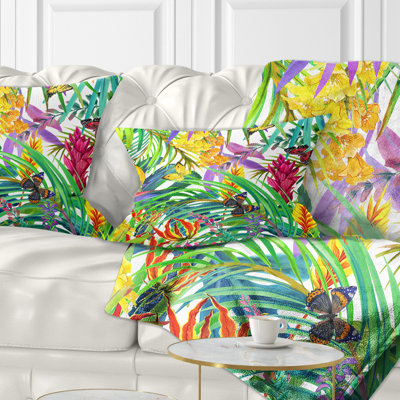 Coussins de fleurs et de fleurs tropicales florales