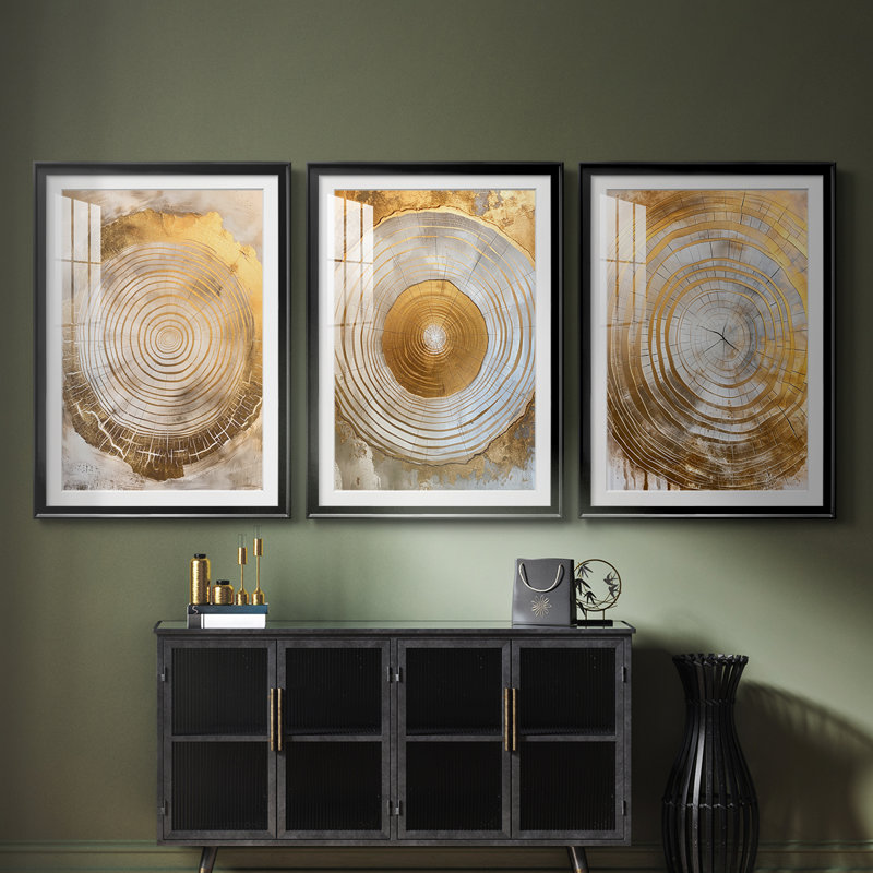 ABSTRACT Series CCXIV - Impression sur mesure encadrée de qualité supérieure - 3 pièces, H 21 po x l 30 po