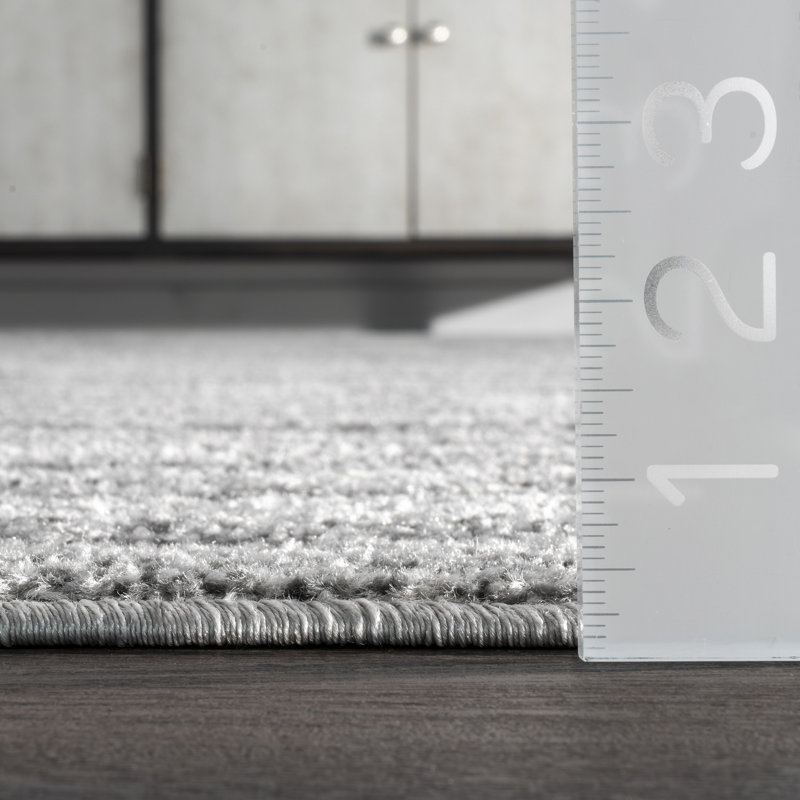 Tapis performance gris transitionnel à motif abstrait Artimas, Tapis de couloir de 2 pi 8 po x 20 pi