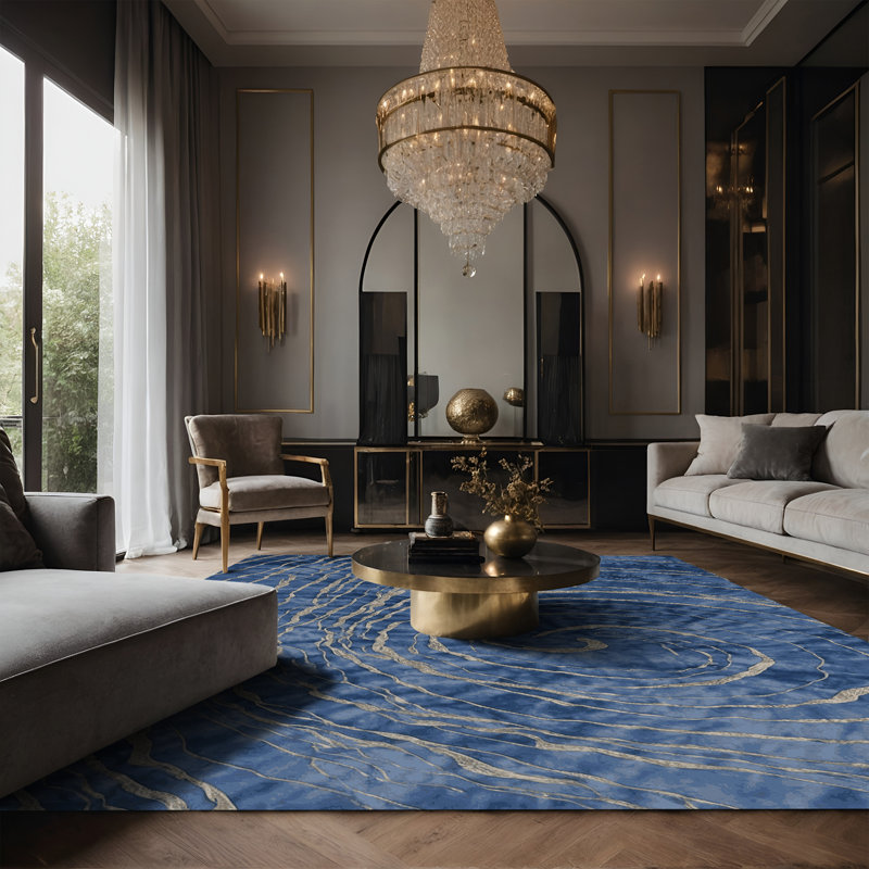 Tapis gris soyeux et moelleux, Rectangle 2 pi x 3 pi