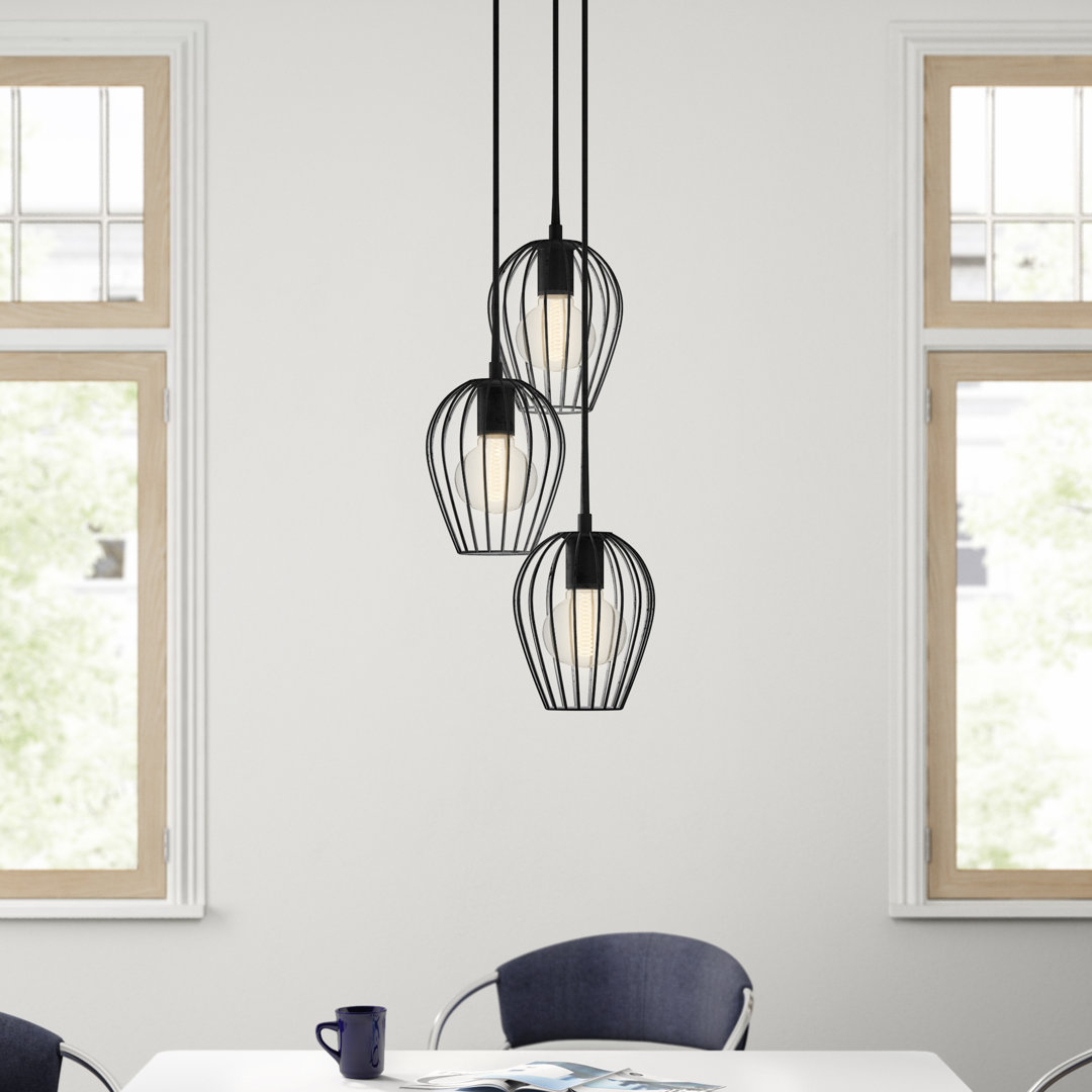 Erwon 3 - Light Matte Black Cluster Pendant