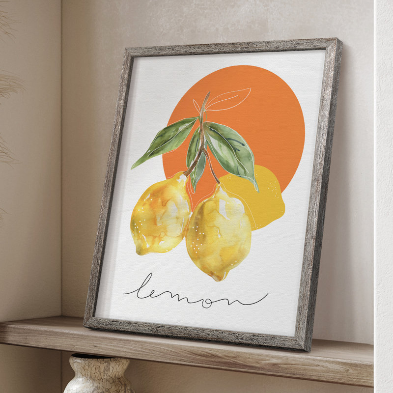 Lemon Framed Print - Solid Wood 49141, 11" H x 9" W