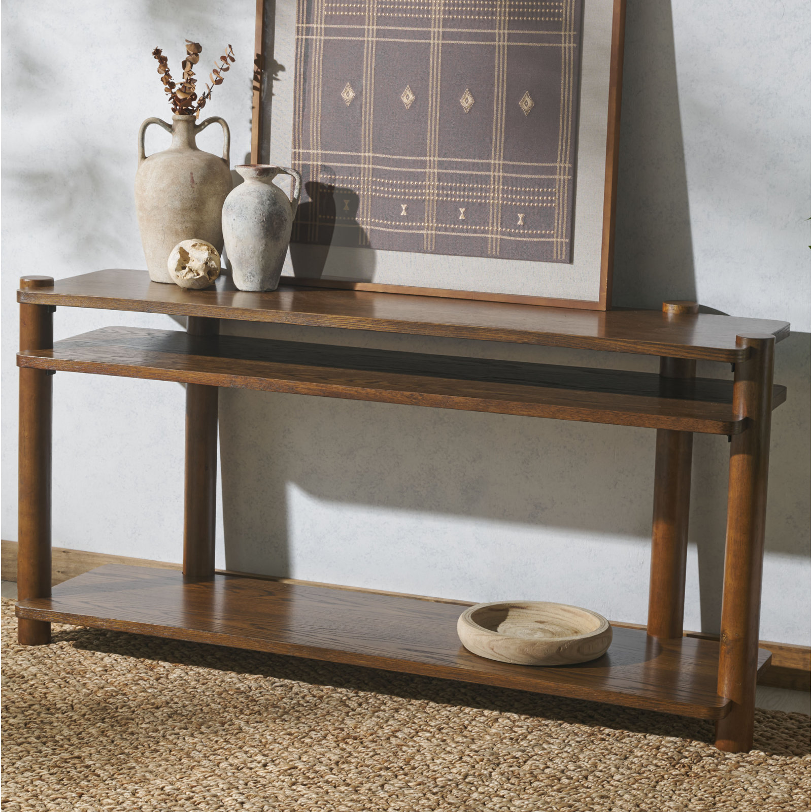 Hepburn 60" Console Table, Medium Oak