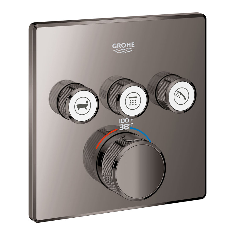 Garniture thermostatique Grohtherm® SmartControl à triple fonction avec module de commande, Graphite dur
