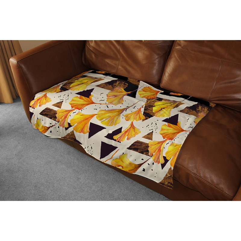 Couverture fleurs et triangles, 65 po x 80 po