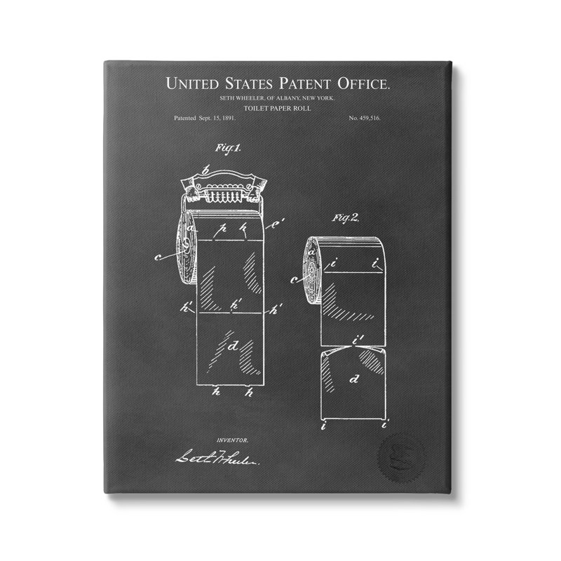 Schéma du plan de salle de bain noir, L 24 po x H 24 po, Giclée encadrée noir minuit