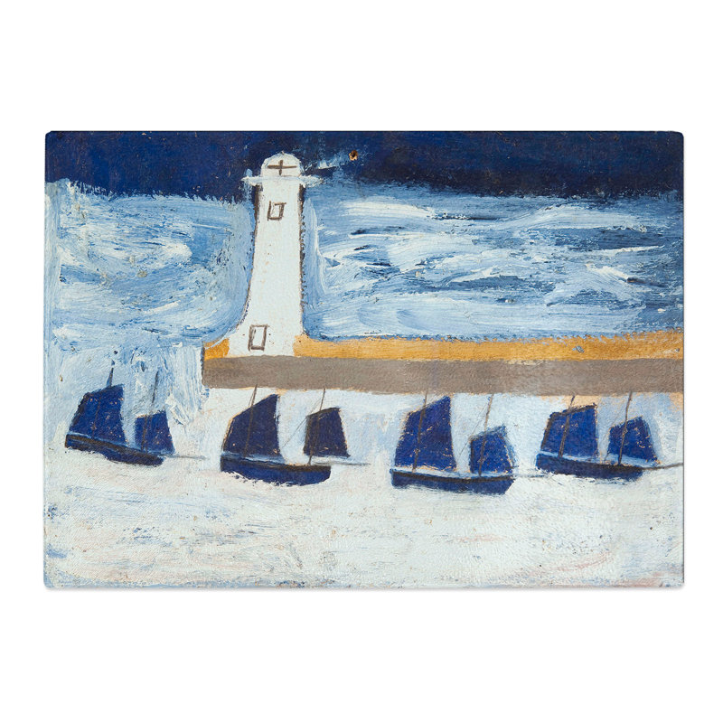 Four Luggars and a Lighthouse by Alfred Wallis Chopping Board, 0.4cm H x 20cm W x 28.5cm L