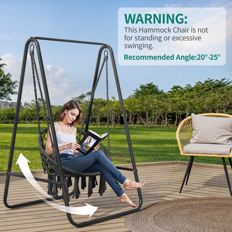 Hanging Chair with Stand, Grey