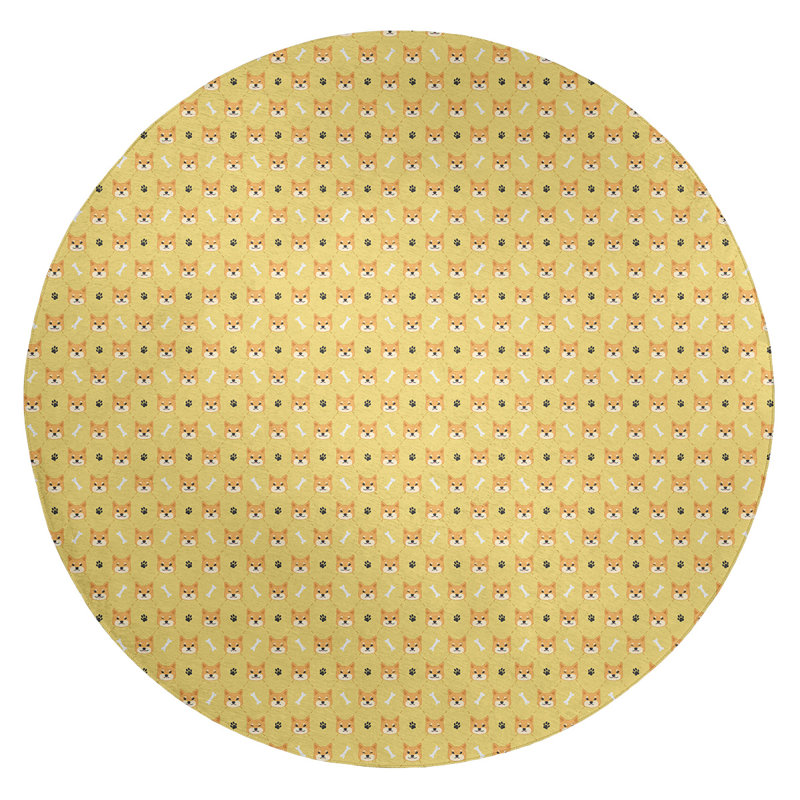 Tapis jaune shiba shiba, Rond 5 pi