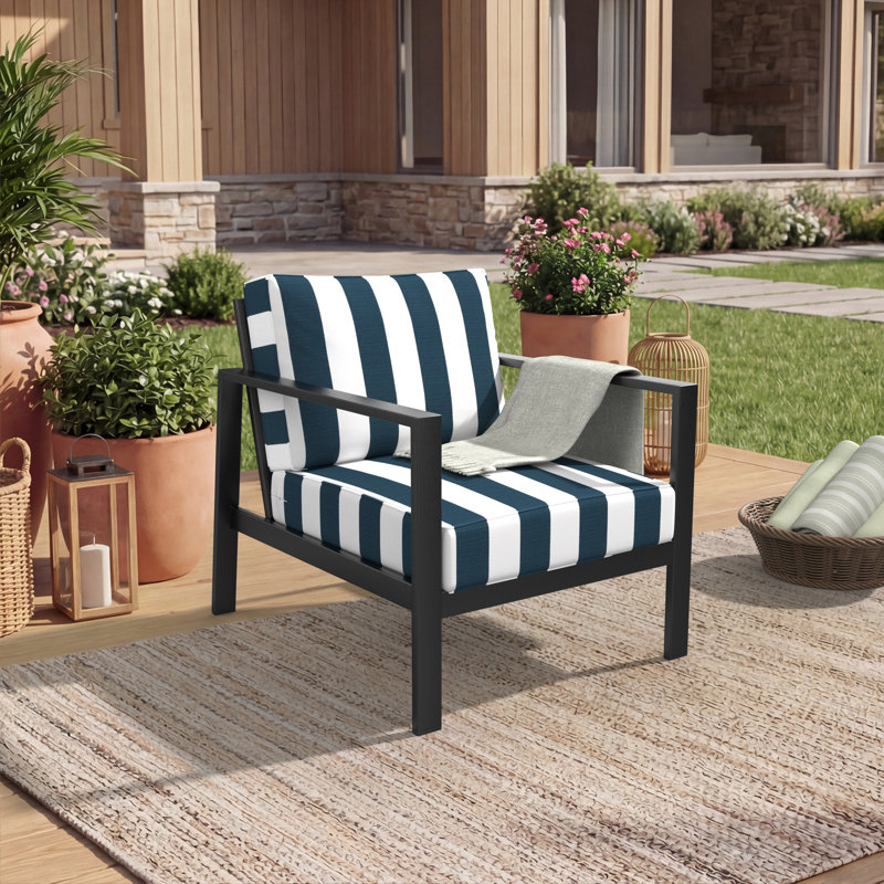 Sunbrella® Outdoor Deep Seating Louge Chair Cushion, 23" W x 25" D, Refuge Indigo