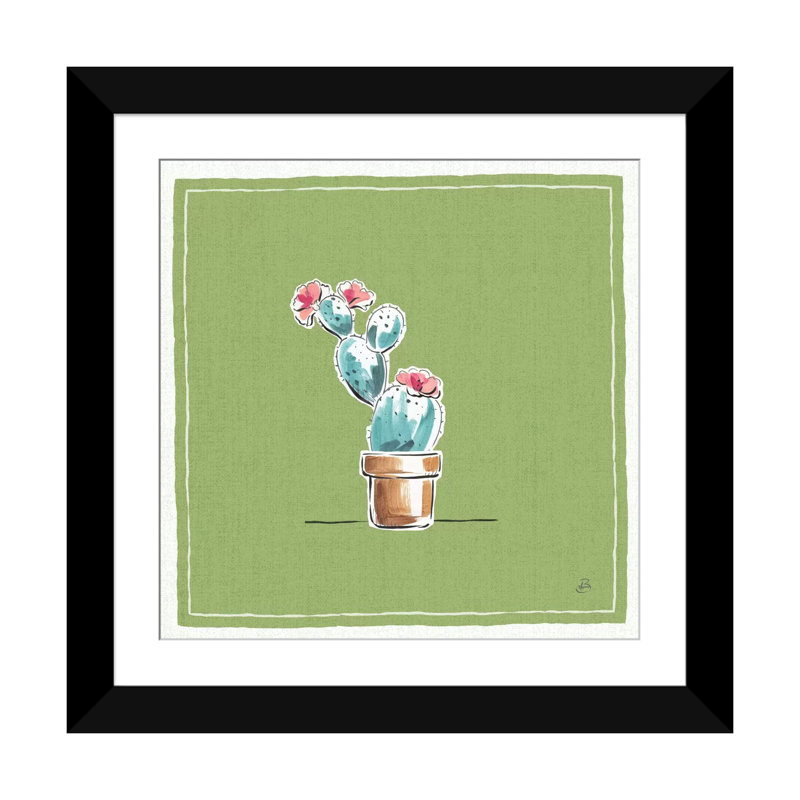 « désert fleuri ix », impression sur toile, Papier avec cadre noir, Blanc, H 24 po x l 24 po x P 1 po