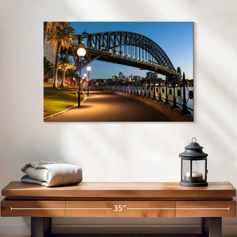 Sydney Harbor Bridge At Dusk, 16" H x 24" W