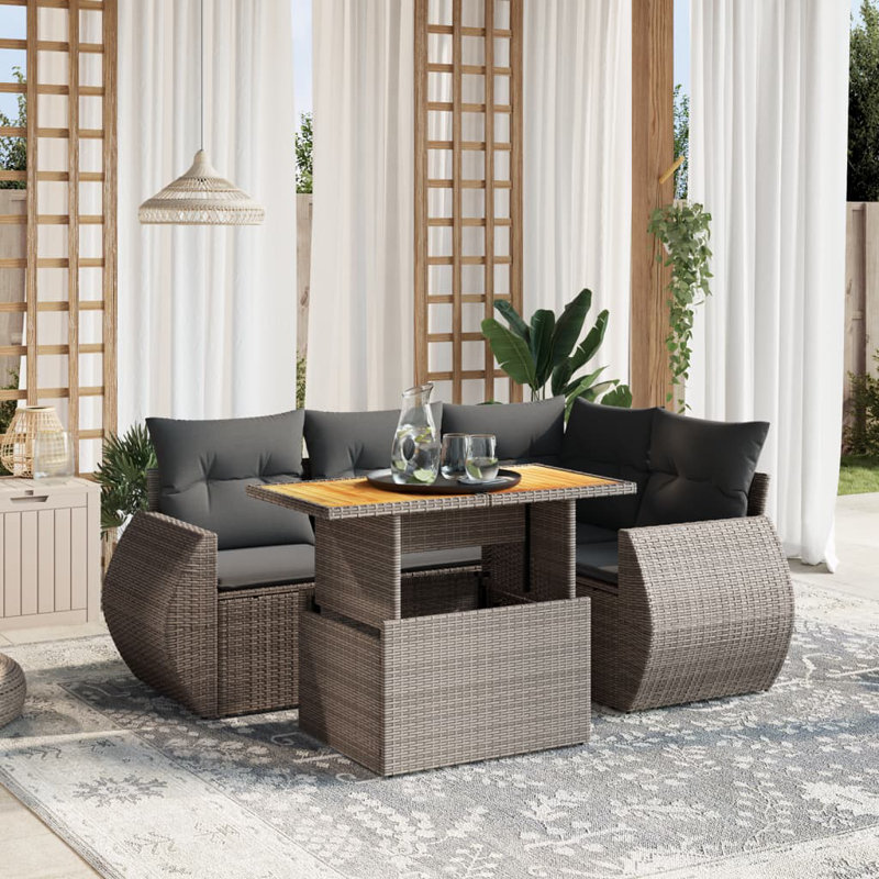 Ensemble de canapé de jardin Vidaxl gris et gris foncé