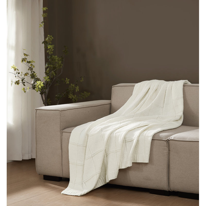 Jeté en tricot Brookille Brooklyn Loom, Ivory