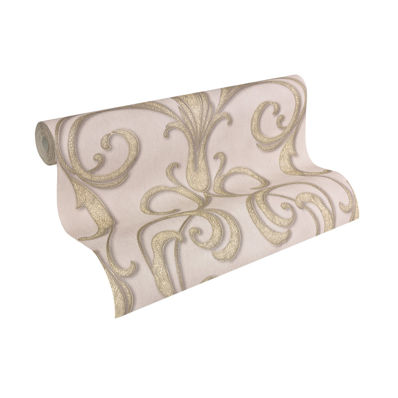 Nobile 10.05m x 53cm 3D Embossed Wallpaper, Brown/Purple
