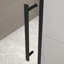 Porte de douche à pivot 56 x 60 po x H 74 po, ouverte à l'extérieur, arrêt à 105 degrés, avec finition en verre trempé noir mat 5/16 po