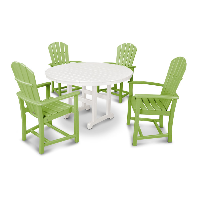 Ensemble repas 5 pièces POLYWOOD Palm Coast, Lime et blanc