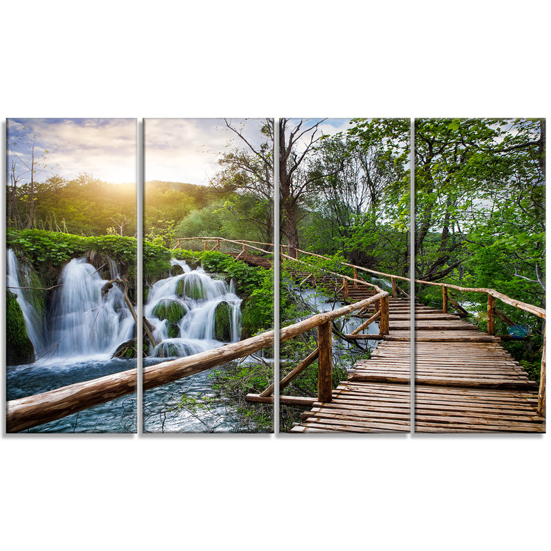 «Pathway in Plitvice Lakes», ensemble de 4 photographies sur toile tendue