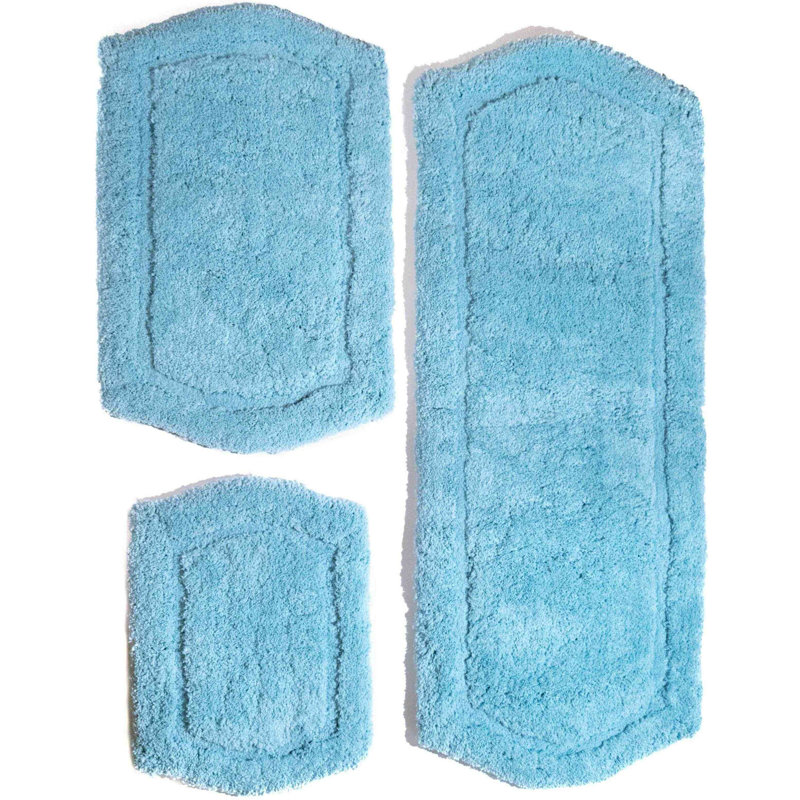 Joni Memory Foam Non-Slip Bath Rug, Spa Blue
