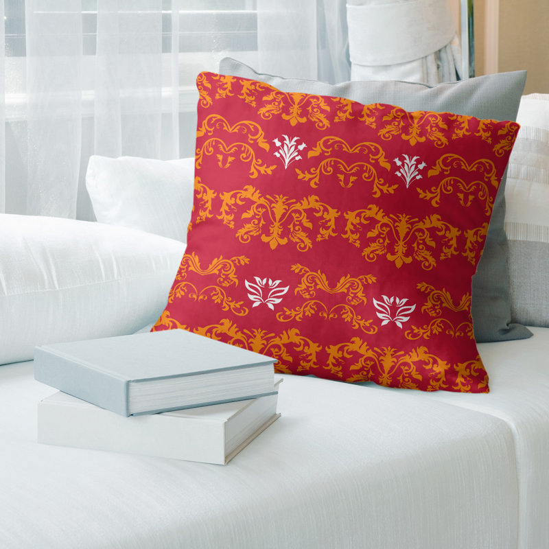 Housse de coussin carrée Tampa Bay, 18" x 18", Pomme à la tire / jaune / blanc, Polyester filé
