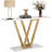Modern Console Table With Faux Marble Top, Behind Couch Table-1623968774